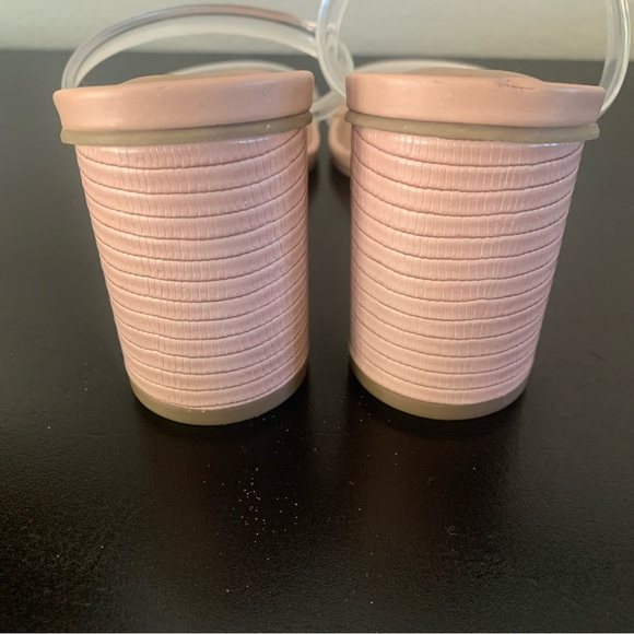Dolce Vita Merrick Clear Strap Sandal Size 8.5 Cylinder Dress Heel Blush Pink - Picture 4 of 7